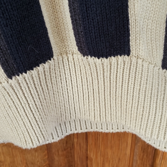 Woods & Gray large navy and cream striped cotton sweater - Picture 4 of 7